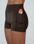HIGH SHINE RACE SHORTS COFFEE