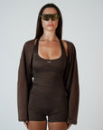 COTTON BOLERO COFFEE