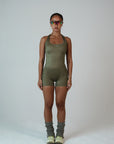 HIGH SHINE RACE SHORTS KHAKI