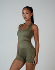 HIGH SHINE RACE TANK KHAKI