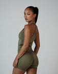HIGH SHINE RACE TANK KHAKI