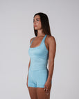 HIGH SHINE RACE TANK BABY BLUE