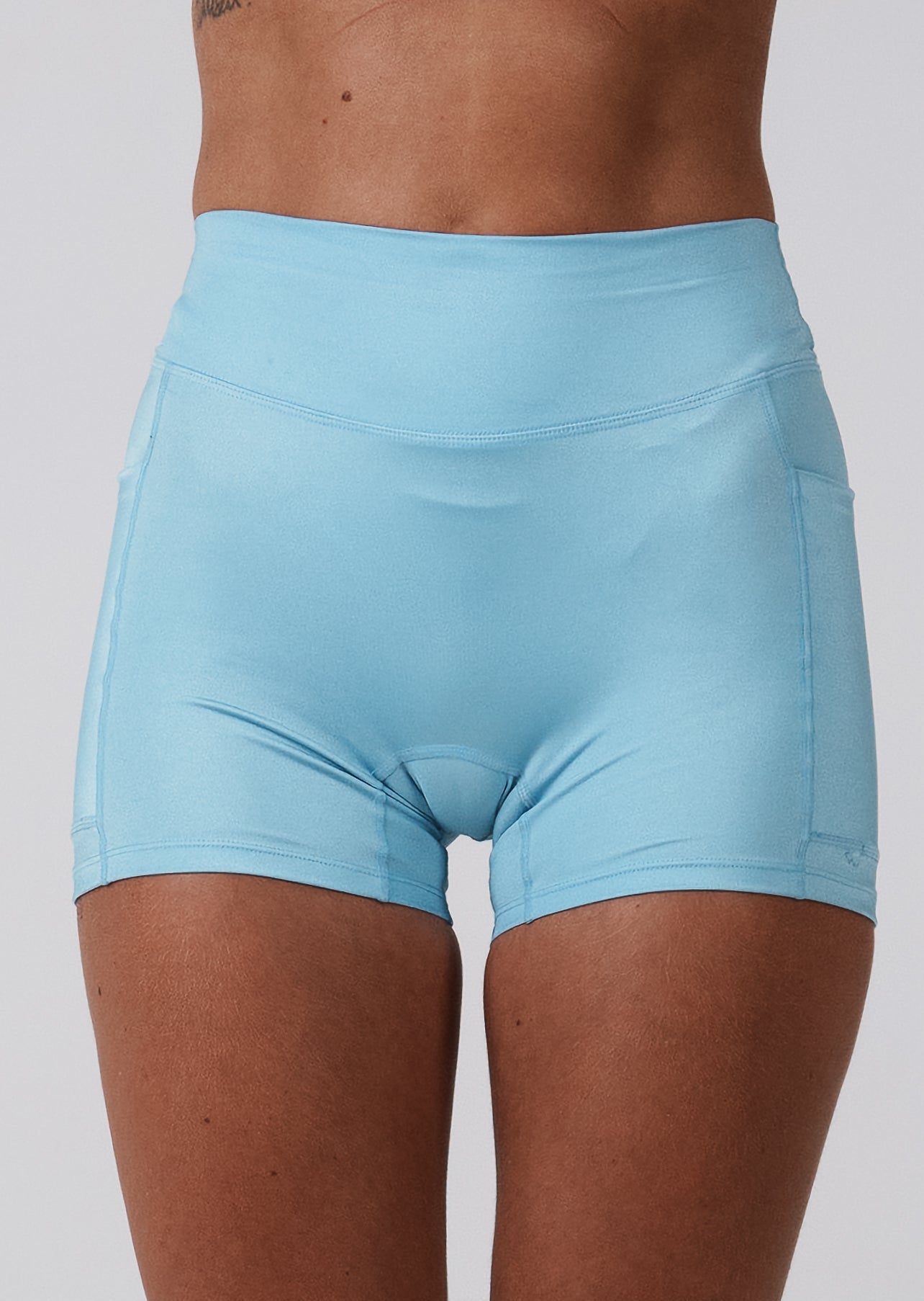HIGH SHINE RACE SHORTS BABY BLUE