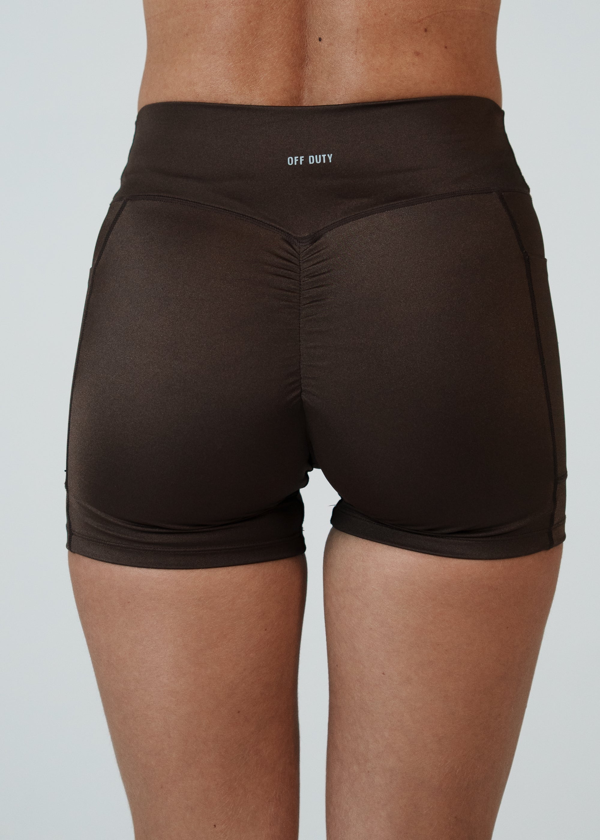 HIGH SHINE RACE SHORTS COFFEE