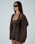 COTTON BOLERO COFFEE