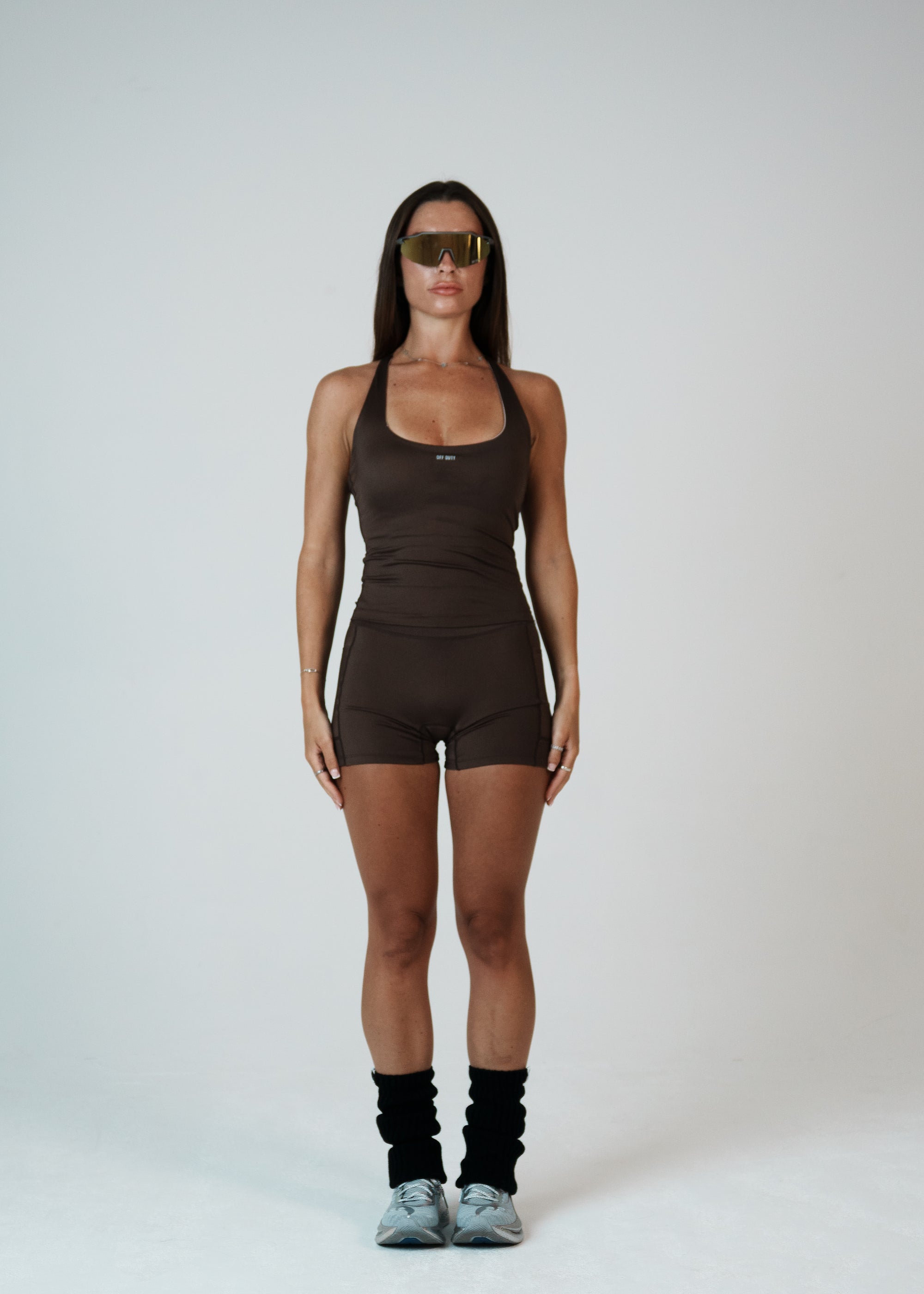 HIGH SHINE RACE SHORTS COFFEE