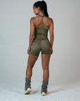 HIGH SHINE RACE SHORTS KHAKI