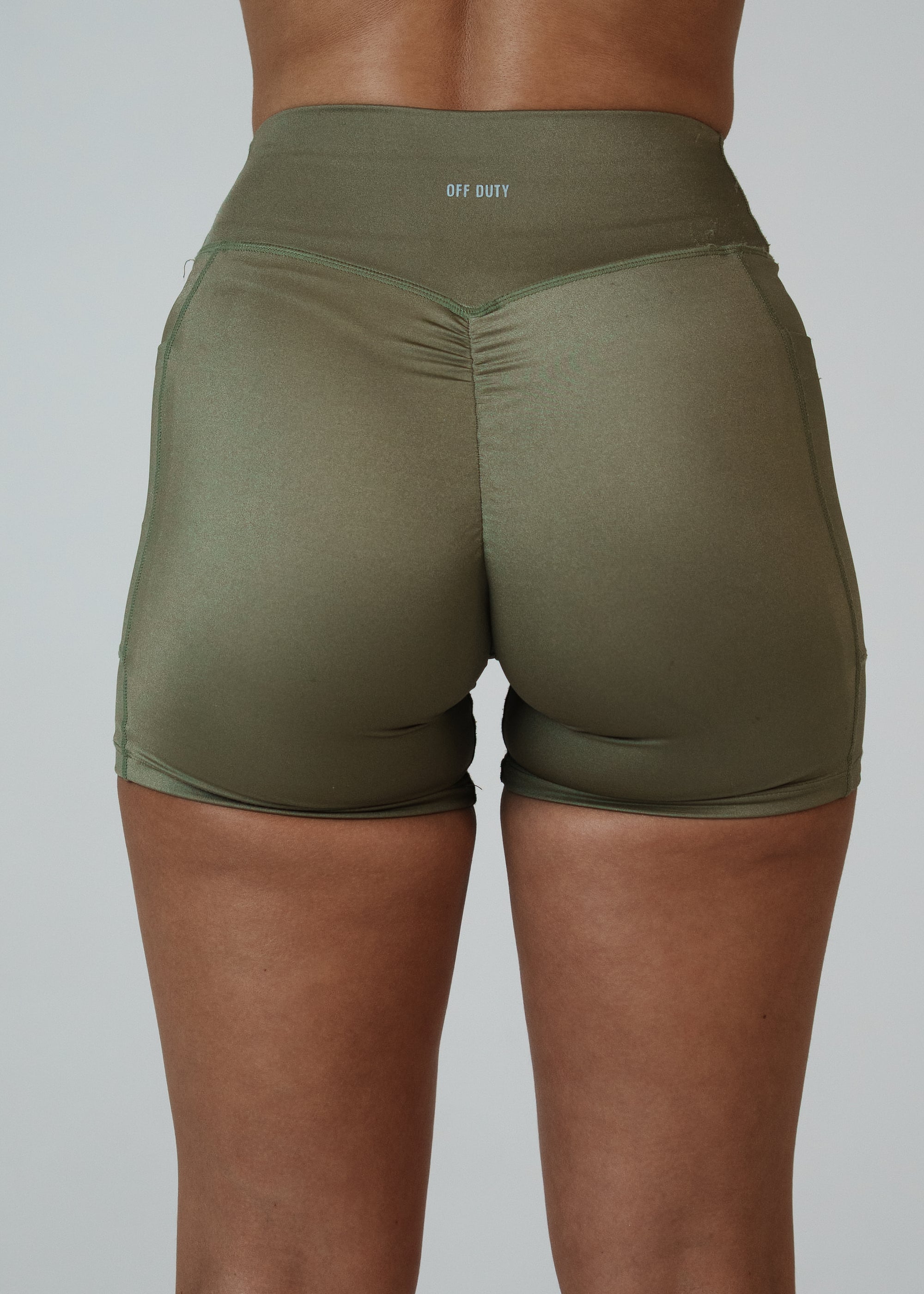HIGH SHINE RACE SHORTS KHAKI
