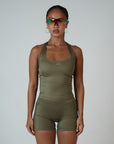 HIGH SHINE RACE TANK KHAKI